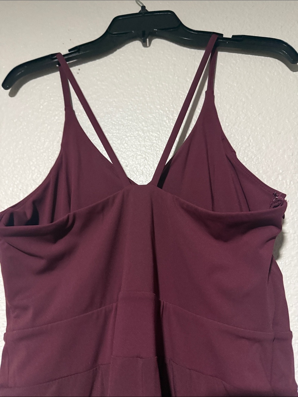 Tall Spaghetti-Strap Wide Leg Jumpsuit in Burgundy - Picture 3 of 5